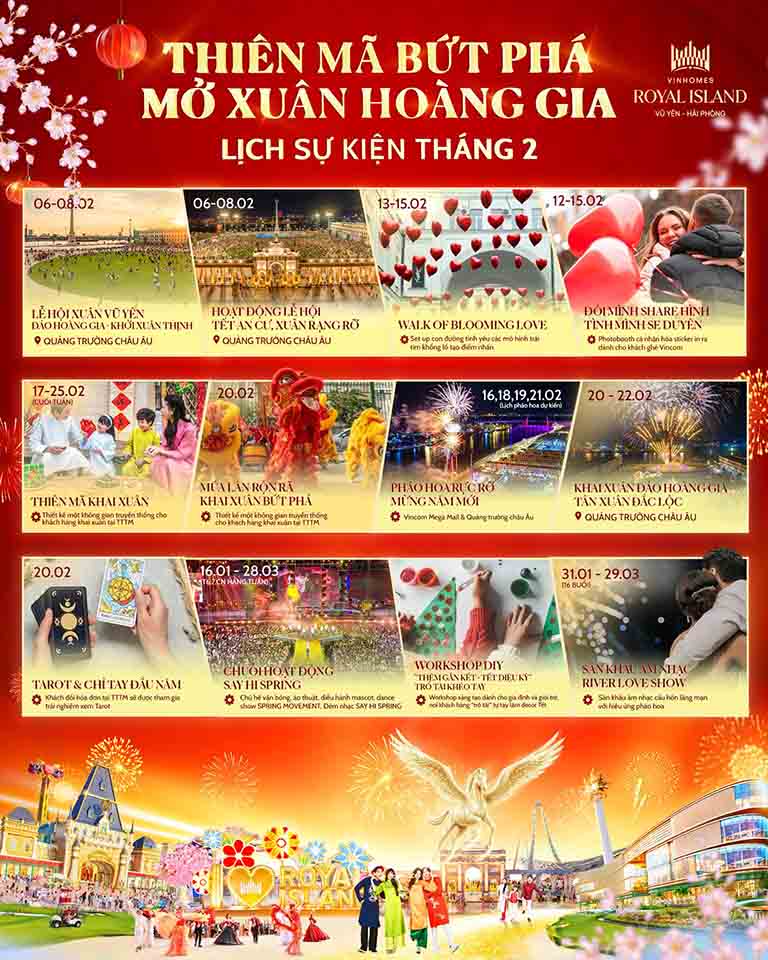 Rộn ràng lịch xuân Vinhomes Vũ Yên “Thiên mã bứt phá - Mở xuân hoàng gia”