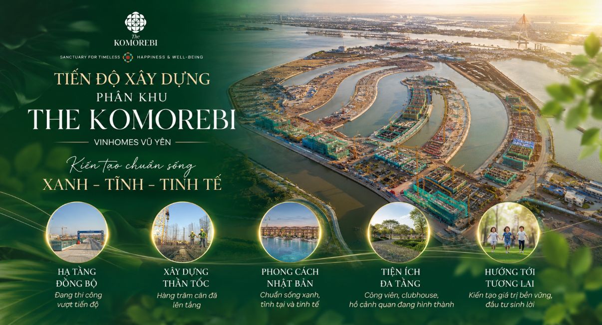 Tiến độ xây dựng phân khu The Komorebi Vinhomes Vũ Yên