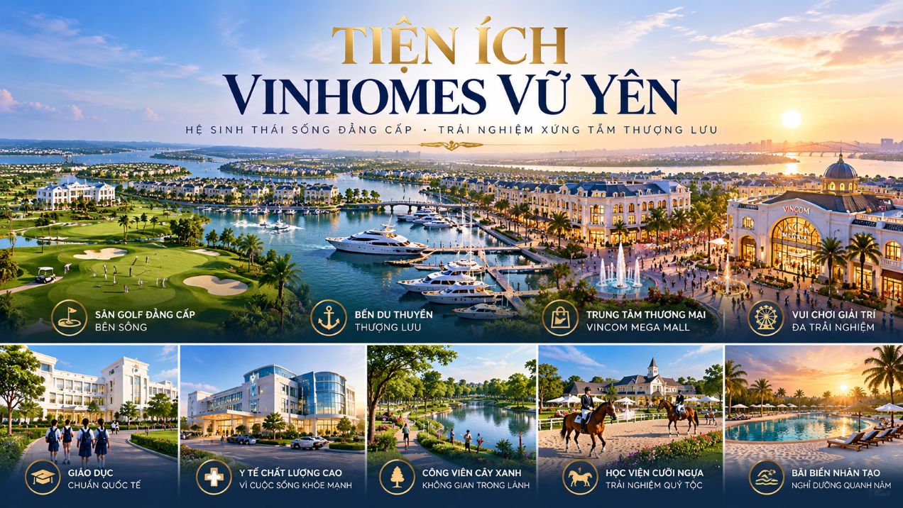 Tiện ích Vinhomes Vũ Yên: Hệ sinh thái Royal Island có gì ?